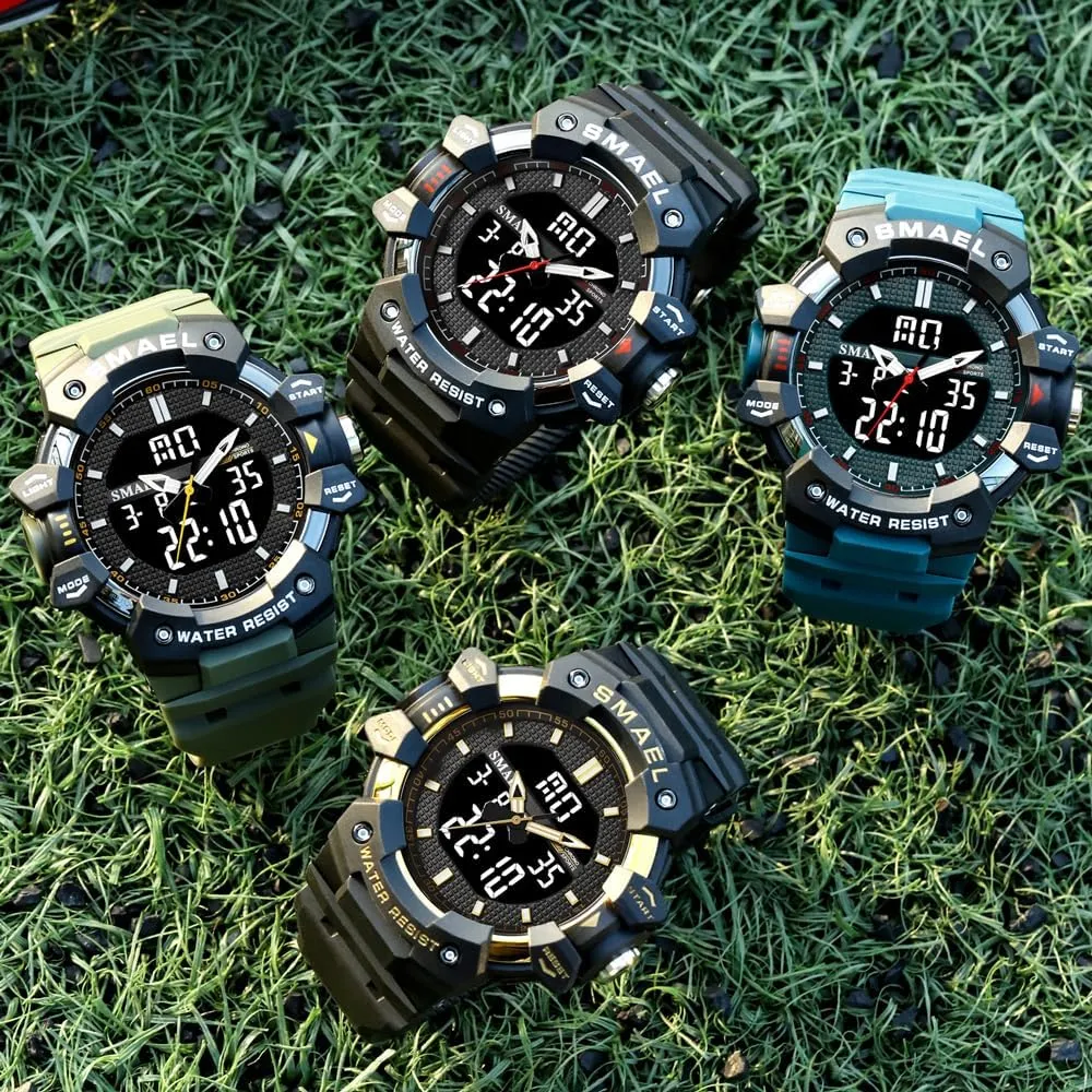 Fashion Sport Quartz Digital Wristwatches 50M Waterproof Military Stopwatch Alarm Week Display Male Clock Student Watch trend avalanche pinch textural candidate for Man 