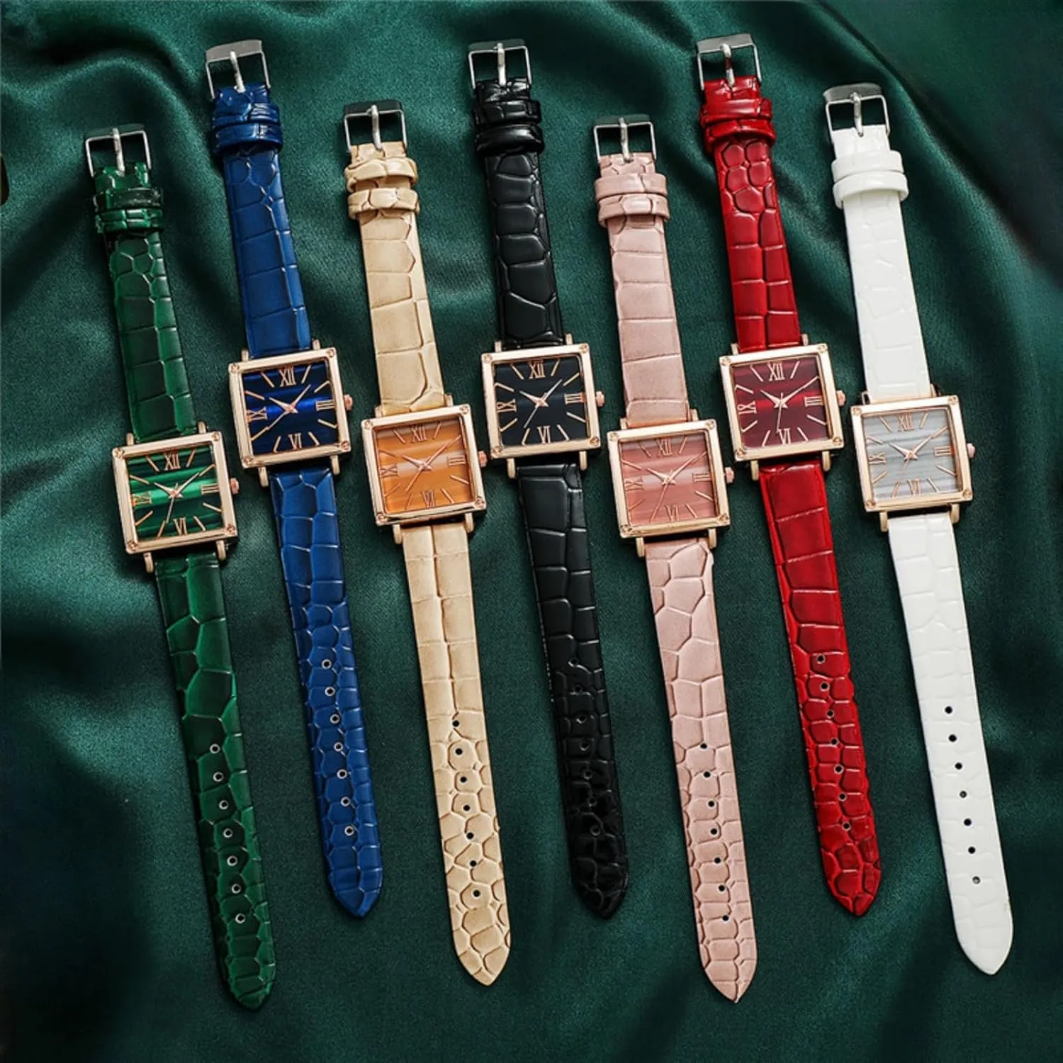 Faux Leather Strap Roman eviscerate muscle intensive Numeral Dial Quartz Watch Watch for Women, Women's Watch, Women's Square Small Watch, Simple 