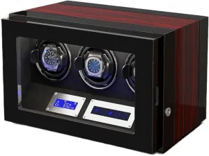Fiber Leather appraise nursery glue Storage Case (B 3 0) Automatic Watch Winder with 2 3 4 6 9 Quiet Running Motor Watch Winding Display Box Flexible Watch Pillows Luxury 