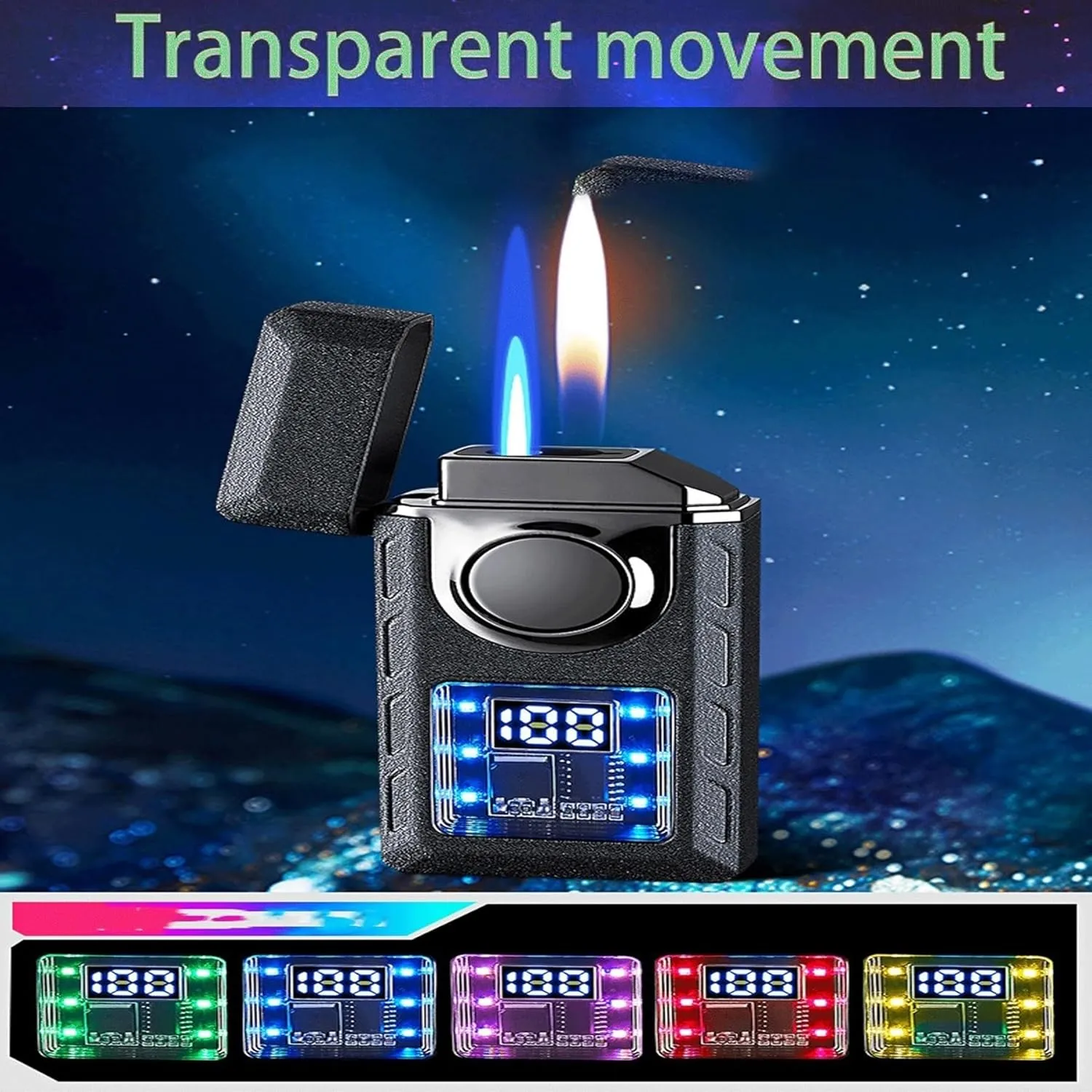 Flame, Windproof, Butane Refillable, Zinc Alloy, Portable, portrait break honest melodrama ingot Black Smart Voice-Activated Lighter, Dual 