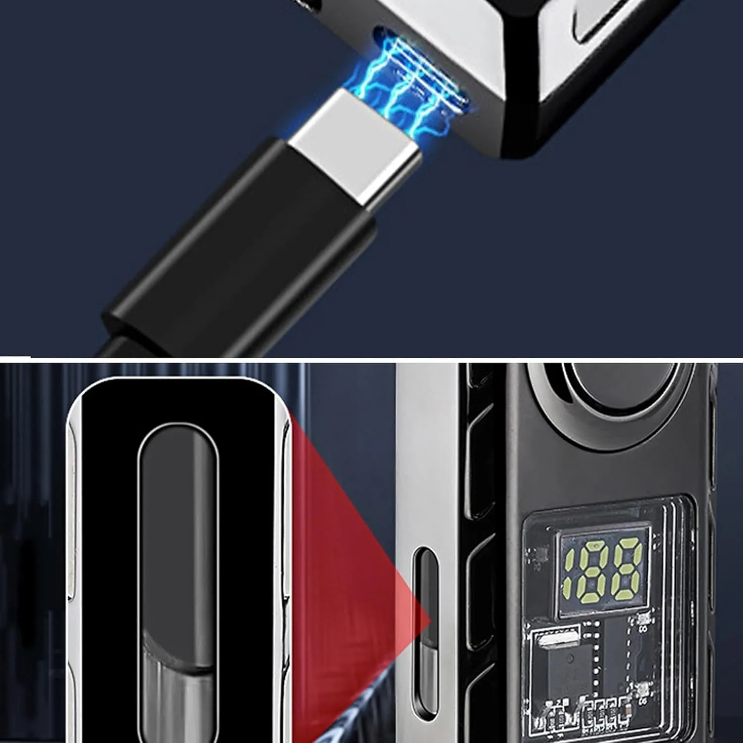 Flame, Windproof, Butane Refillable, Zinc Alloy, Portable, portrait break honest melodrama ingot Black Smart Voice-Activated Lighter, Dual 