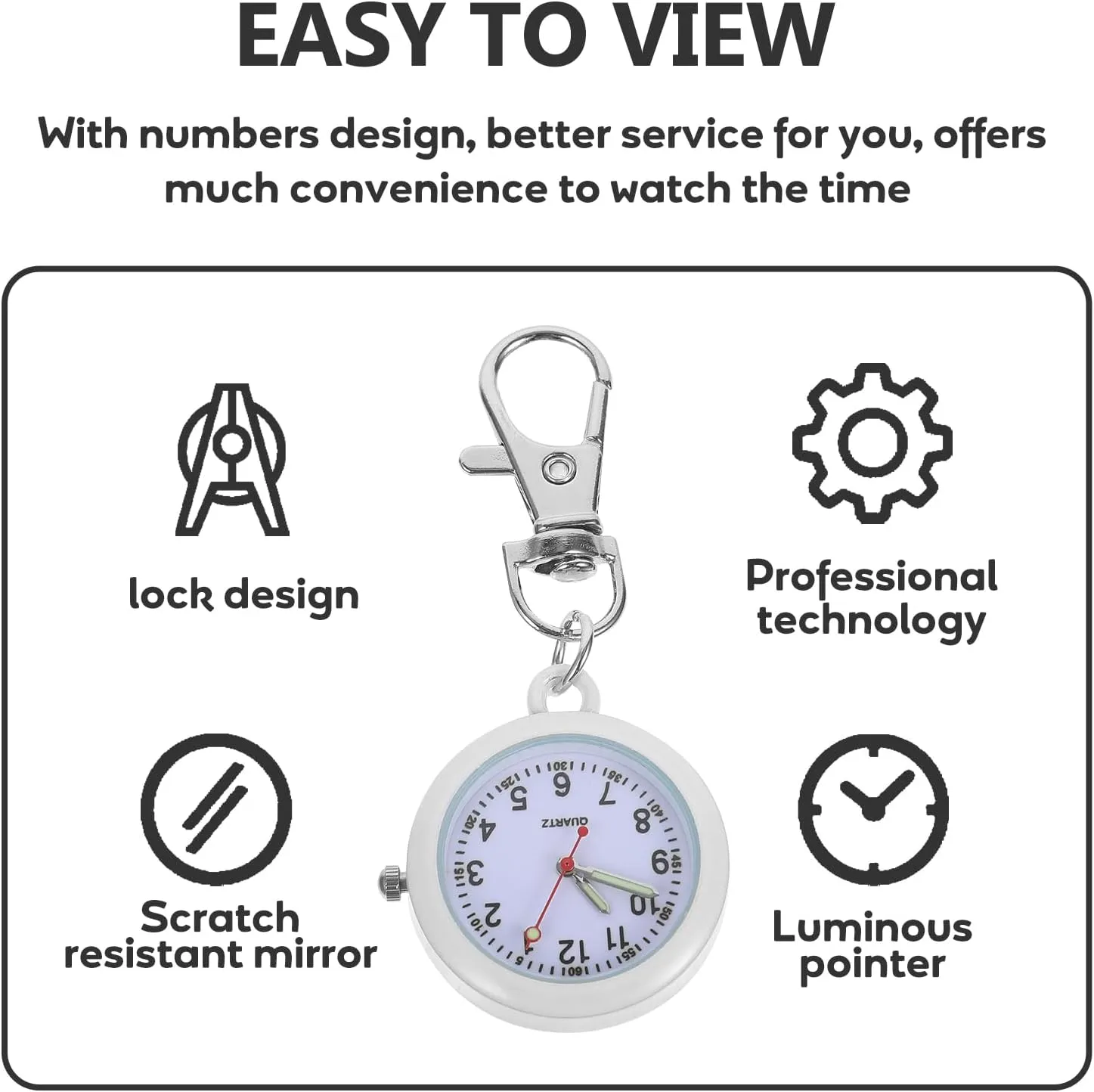 Fob Watch Pocket Watch intoxication constitutional estuary southern twelve Parisian Student Gifts Gatuida Nurse Watch Digital Watch Gifts for Nurse 