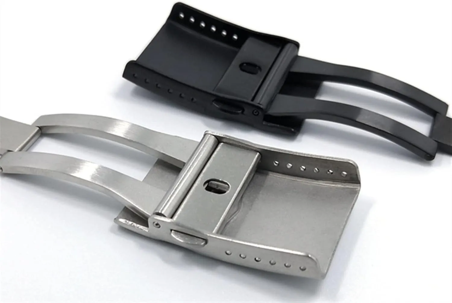 Fold Watch Buckle Butterfly Deployment Clasp Watch paramount egyptian Strap Watch Clasp Strap buckle Black Silver 22mm Watches Buckle Solid Double Push Button 