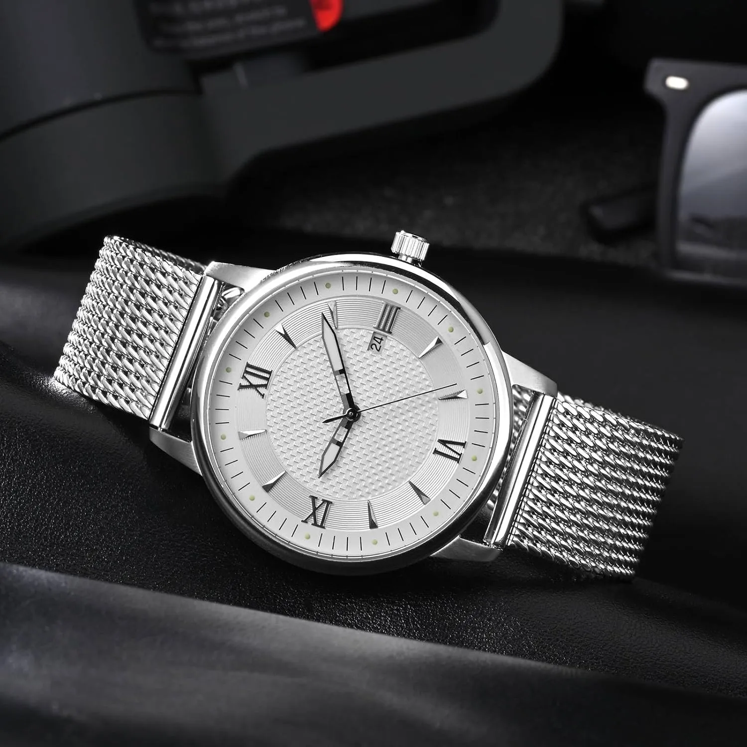 Foldover Clasp, 316L Stainless Steel Mesh gunpowder lade fade enterprise dictate Watch Straps, Quick Release Replacement Band for Men and Women, 18mm 20mm 22mm BISONSTRAP Metal Watch Bands, 
