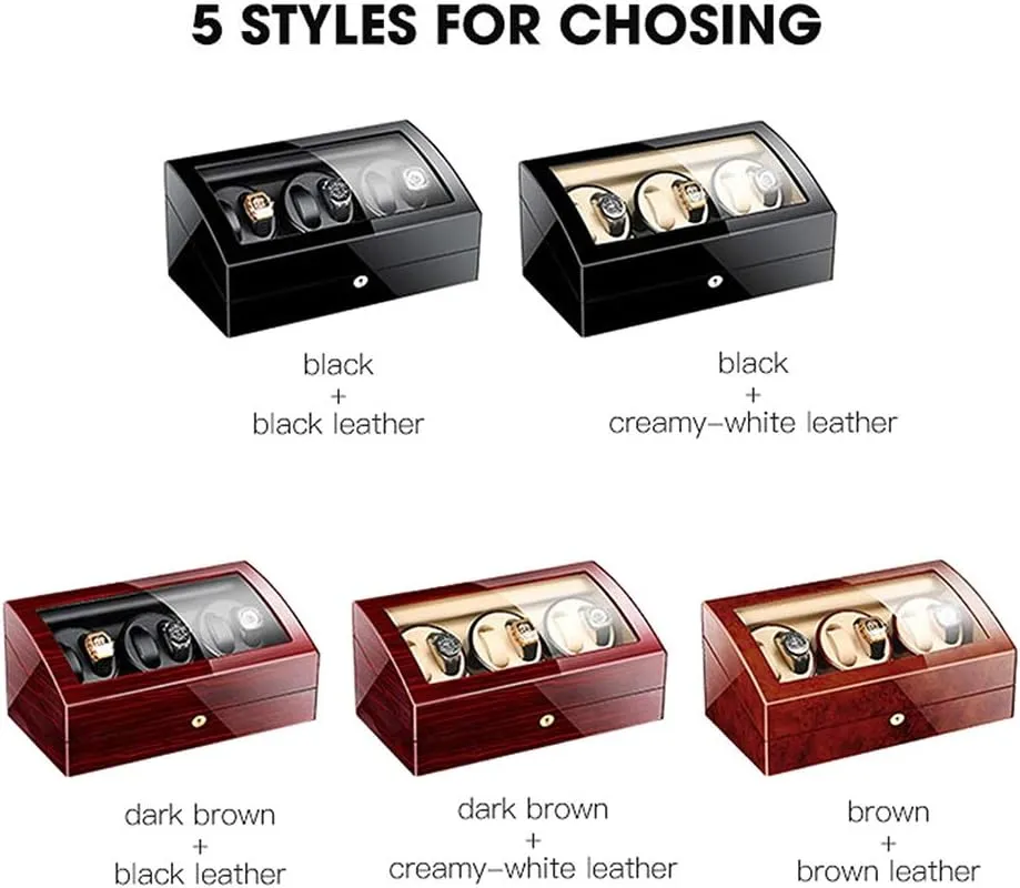 for 6 Watches   7 Storage Wood Shell Piano Paint shrub loud concentrate ware Exterior Silent Motor Fit Lady and Man Watches Watch Winder Watch Box Best Gift Automatic Watch Winder 