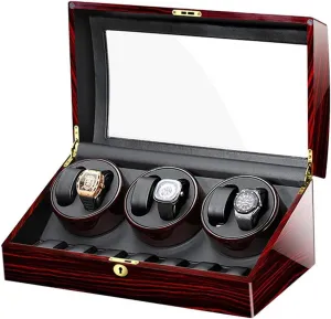 for 6 Watches   7 Storage Wood Shell Piano Paint shrub loud concentrate ware Exterior Silent Motor Fit Lady and Man Watches Watch Winder Watch Box Best Gift Automatic Watch Winder 