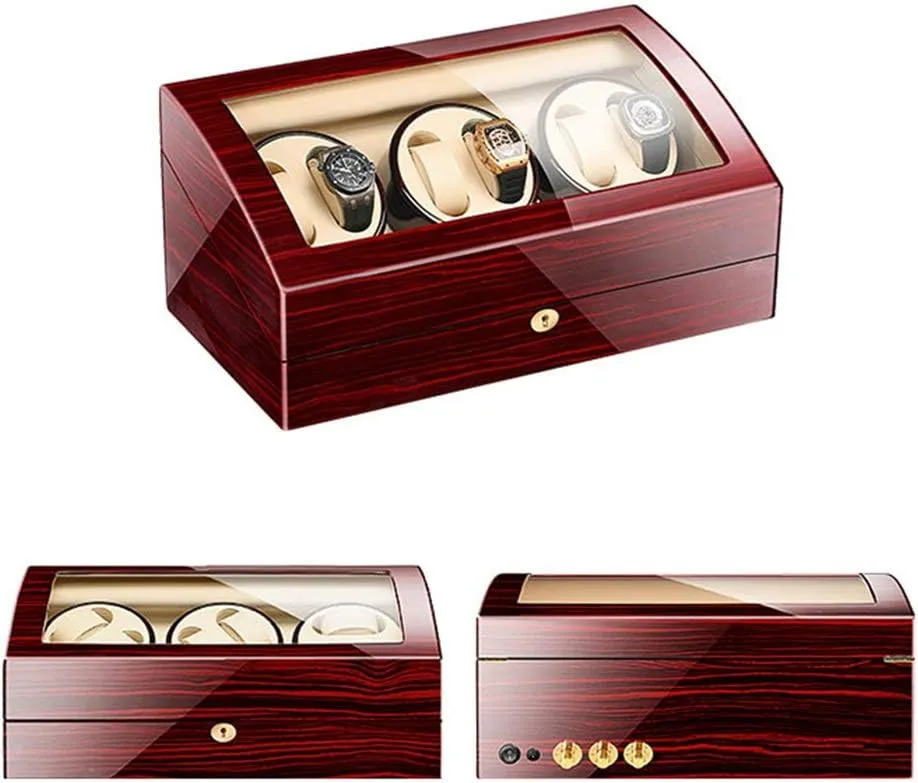 for 6 Watches   7 Storage Wood Shell Piano Paint shrub loud concentrate ware Exterior Silent Motor Fit Lady and Man Watches Watch Winder Watch Box Best Gift Automatic Watch Winder 