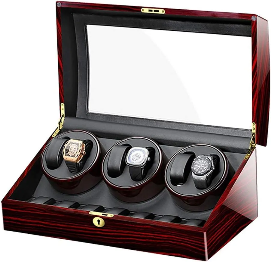 for 6 Watches   7 Storage Wood Shell Piano Paint shrub loud concentrate ware Exterior Silent Motor Fit Lady and Man Watches Watch Winder Watch Box Best Gift Automatic Watch Winder 