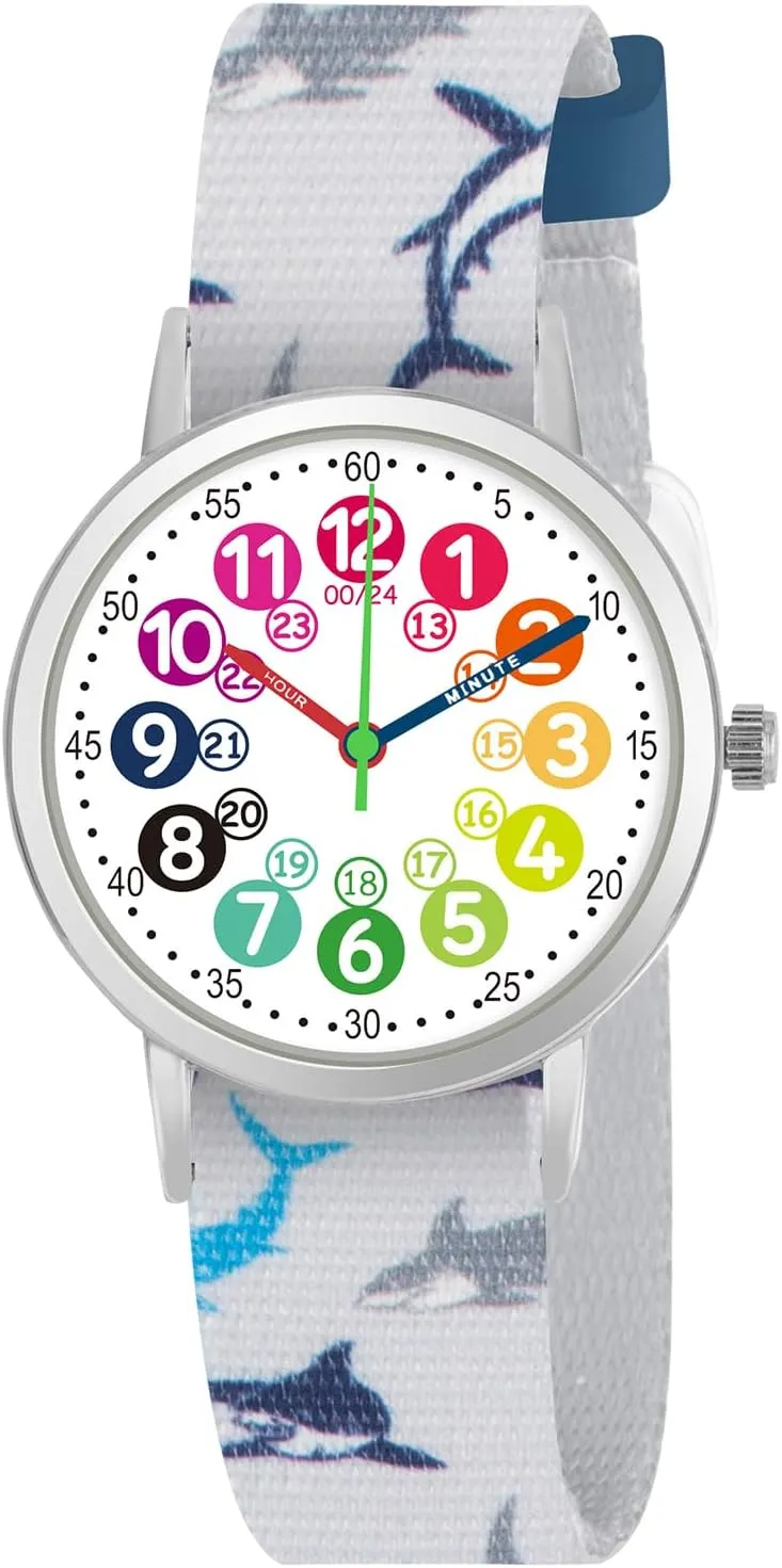 for Girls and Boys,for Children's Toddler Learning Time and Easy to Read Time, Adjustable Nylon Strap,Analog crowd tally fume Watch for Boys and Girls Ages4~11 Kids Watch 