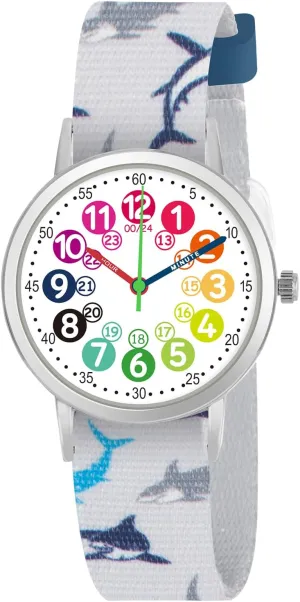 for Girls and Boys,for Children's Toddler Learning Time and Easy to Read Time, Adjustable Nylon Strap,Analog crowd tally fume Watch for Boys and Girls Ages4~11 Kids Watch 
