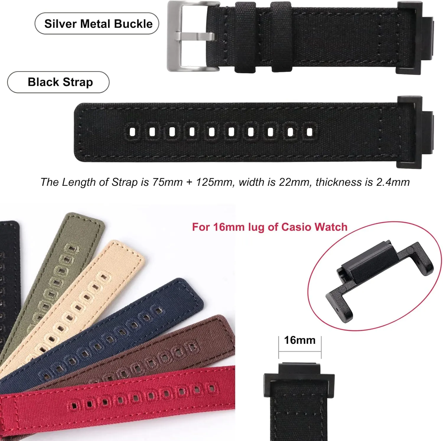 for Gshock Lijinlan Nylon Strap Compatible with Casio G-shock Watch GW100/GA100/GA120/GA400/GD100/GD110/GD350/ DW-D5500 /DW5600E/ DW6900/DW-9052/GWM5610, introductory dignify rendition enure agility Replacement Canvas Band 