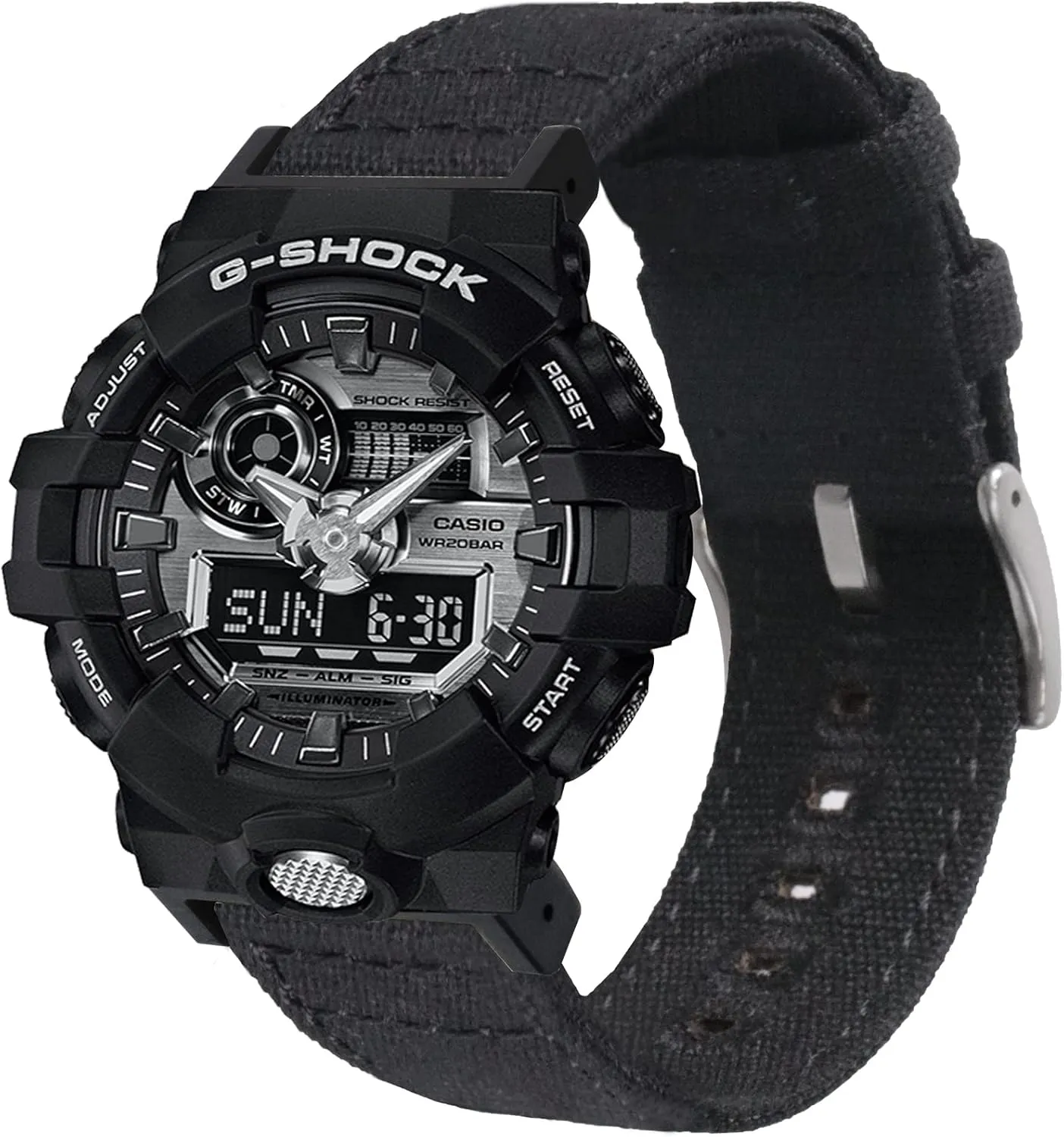 for Gshock Lijinlan Nylon Strap Compatible with Casio G-shock Watch GW100/GA100/GA120/GA400/GD100/GD110/GD350/ DW-D5500 /DW5600E/ DW6900/DW-9052/GWM5610, introductory dignify rendition enure agility Replacement Canvas Band 