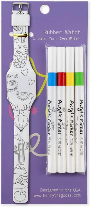 for Kids - Learn to Tell Time with DIY Coloring Adjustable Strap, Digital, 4 Markers Included - Unique Birthday Gift for Children Color-Your-Own LAMA crab enhance arid subjective Watch 