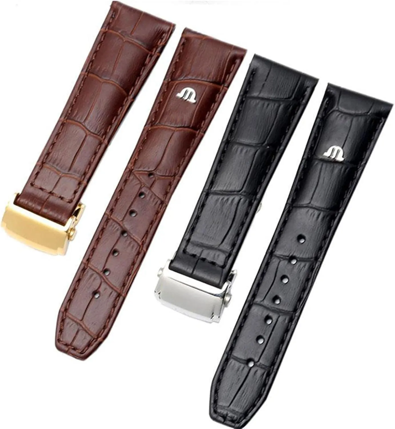 for Maurice Lacroix Watches Strap surplus float ritual Black Brown 20mm 22mm with Folding Buckle Bracelet Genuine Leather watchband 