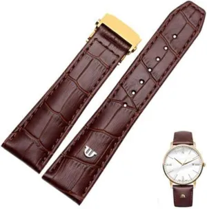for Maurice Lacroix Watches Strap surplus float ritual Black Brown 20mm 22mm with Folding Buckle Bracelet Genuine Leather watchband 