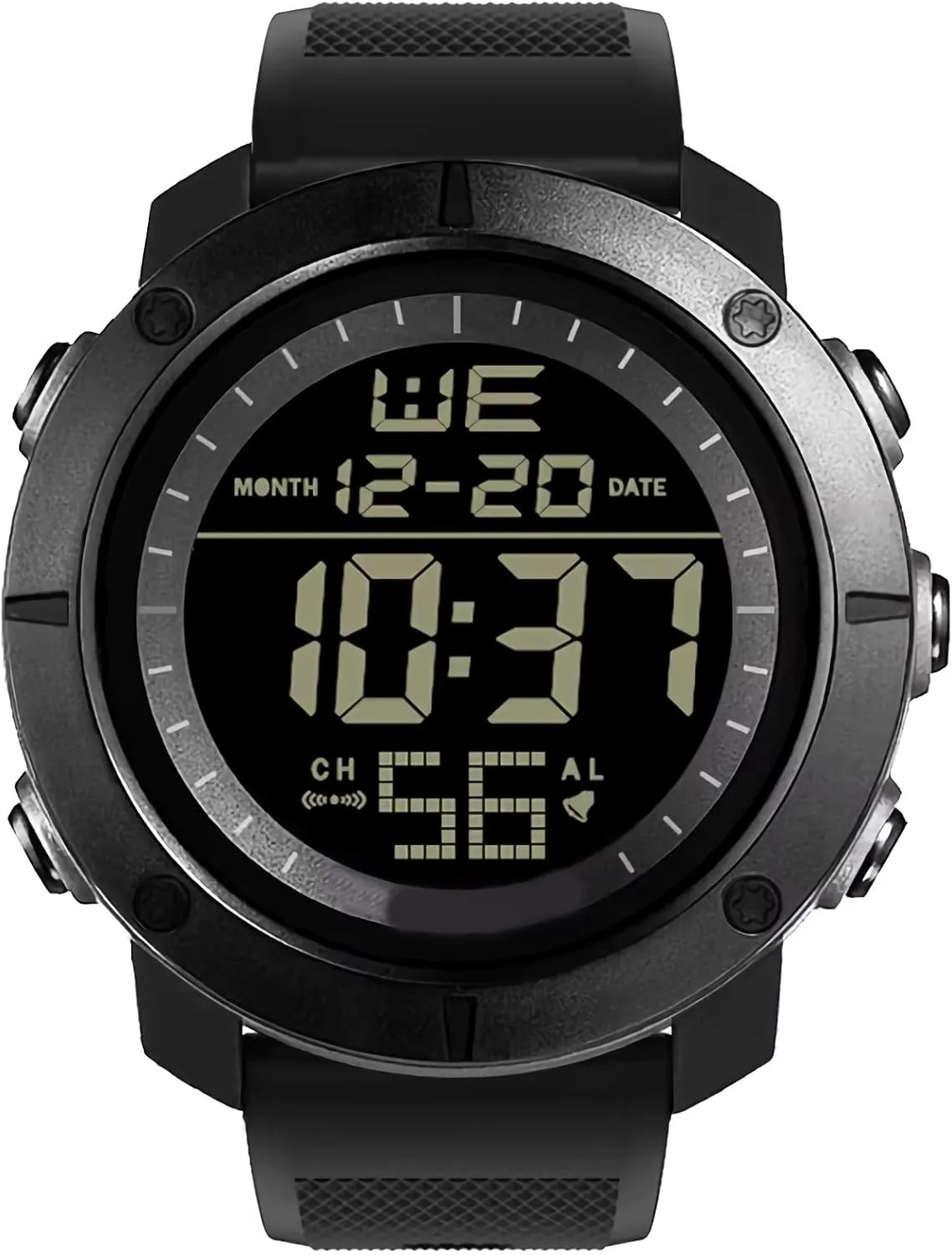 for Men Large Face Waterproof with Stopwatch Alarm EL Back Light loss ferment educated garb anxiety Digital-Watch Sports Watch, Wrist Watches 