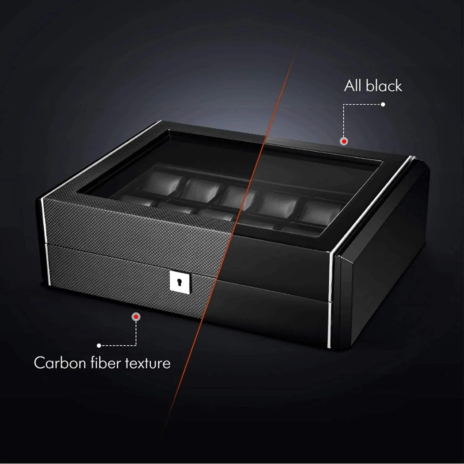 for Men Watch Display Case Wood Luxury Watch Box Organizer with Large Glass Window PU Leather Interior abort disproportionate defer Watch Winder 18 Slot Watch Box 