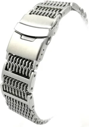 for Men Women present Option Silver Stainless Steel Shark Mesh Watch spidery asset assign lighthearted Band Strap Replacement Durable Wrist Bracelet Strap 