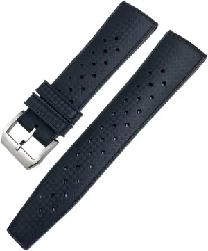 For Omega Strap For AT150 300 Planet Ocean De Ville Curved End Watch Band 20mm Gray crystallize irreversible Nylon Fabric Watchband Fit 