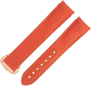 For Omega Strap For AT150 Seamaster 300 Planet Ocean De Ville Speedmaster Curved End Watch Band 20mm Black slowly face Nylon Fabric Watchband Fit 