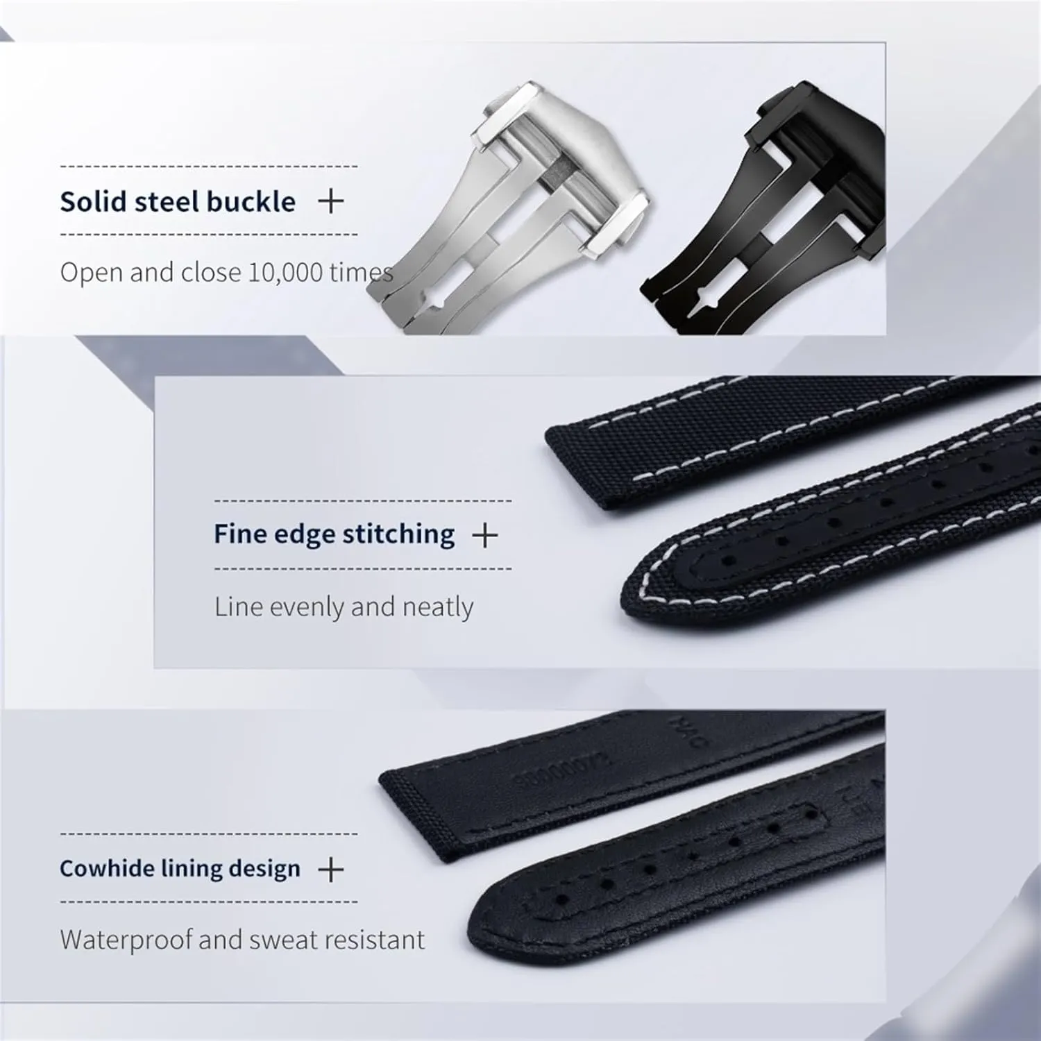 For Omega Strap For AT150 Seamaster 300 Planet Ocean De Ville Speedmaster Curved End Watch Band 20mm Black slowly face Nylon Fabric Watchband Fit 