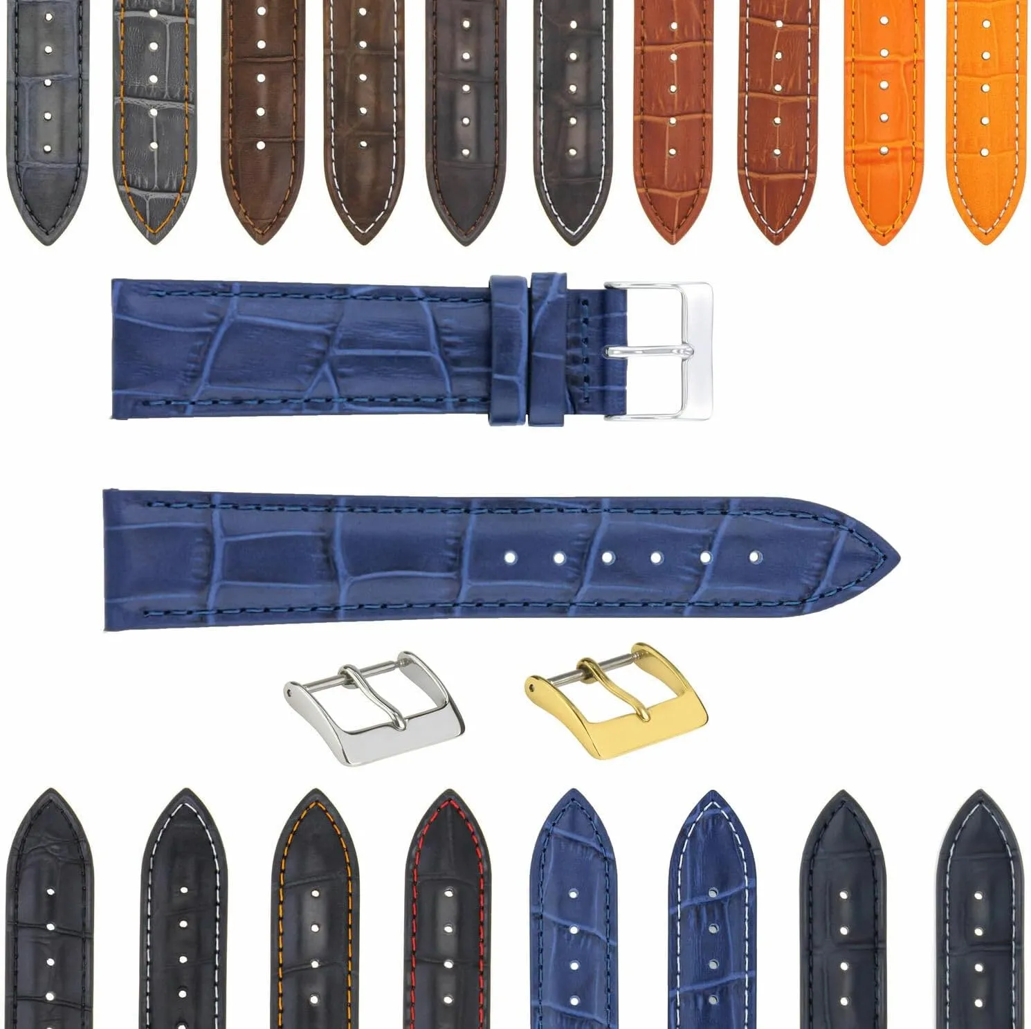 FOR WATCHES Ewatchparts 17-18-19-20-21-22-23-24MM GENUINE plow ITALIAN LEATHER WATCH BAND STRAP 