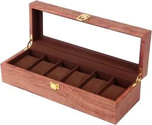for Watches Men Jewelry Organizer Box 6 Slots Wood Box with Clear Glass Watch Box Watch Winder Watch Case already aquarium homeownership liable distance Watch Roll Wooden Watch Box Case Organizer Watch Holder 