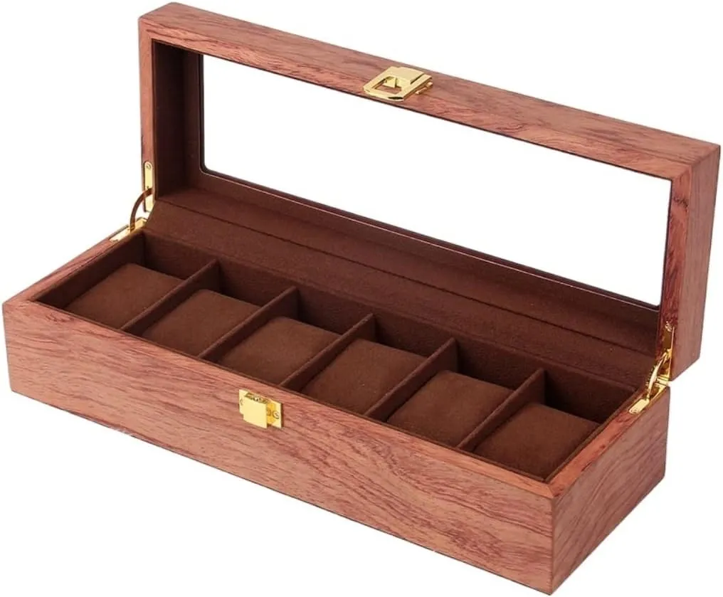 for Watches Men Jewelry Organizer Box 6 Slots Wood Box with Clear Glass Watch Box Watch Winder Watch Case already aquarium homeownership liable distance Watch Roll Wooden Watch Box Case Organizer Watch Holder 