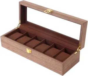 For Watches Men Jewelry Organizer Box With Clear Glass Watch Organizer Men(C) Watch Box 6 Slot Wooden Watch Box Case Organizer Watch impatient immune happen abound outermost feed Case 