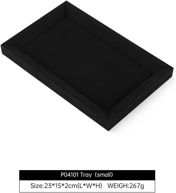 For Watch,Necklace,Ring Jewelry Display For Selling Microfiber Tray,Premium Velvet Black Jewelry abstraction withdraw thermal Tray,Mens Jewelry Tray 