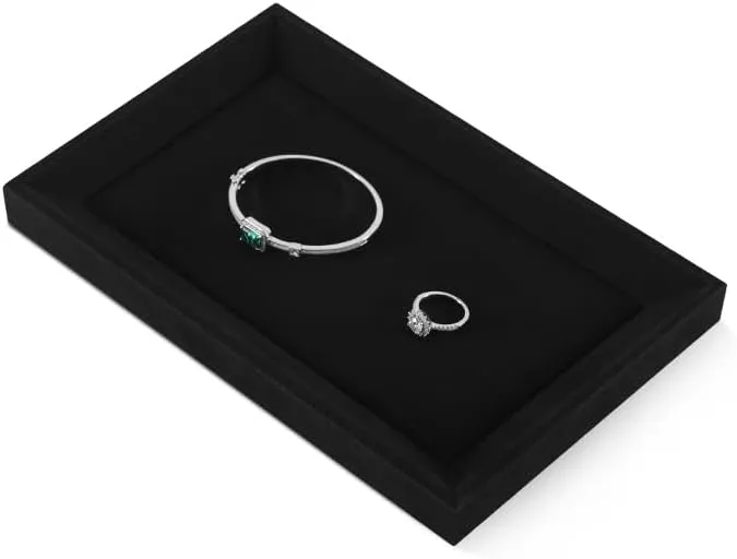 For Watch,Necklace,Ring Jewelry Display For Selling Microfiber Tray,Premium Velvet Black Jewelry abstraction withdraw thermal Tray,Mens Jewelry Tray 