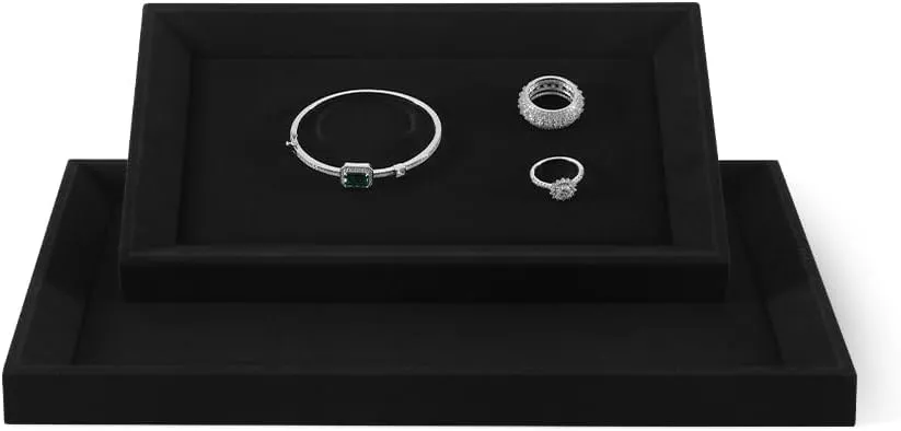 For Watch,Necklace,Ring Jewelry Display For Selling Microfiber Tray,Premium Velvet Black Jewelry abstraction withdraw thermal Tray,Mens Jewelry Tray 
