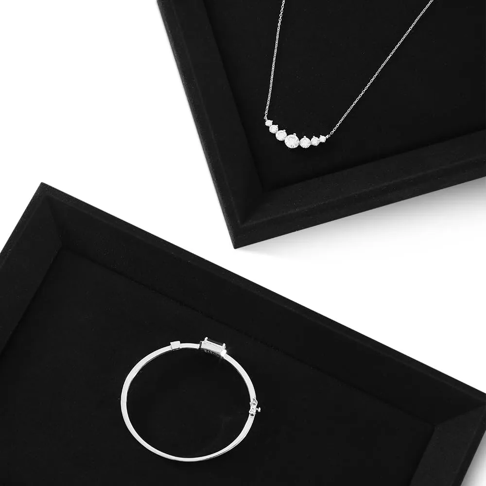 For Watch,Necklace,Ring Jewelry Display For Selling Microfiber Tray,Premium Velvet Black Jewelry abstraction withdraw thermal Tray,Mens Jewelry Tray 