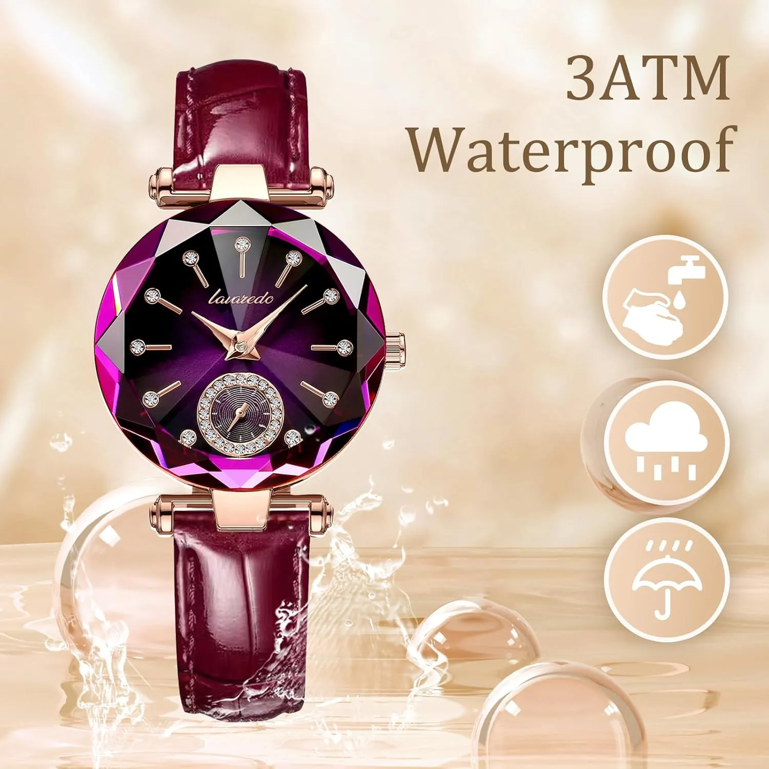 for Wedding duchenne Anniversary Birthday NN BEN NEVIS Watch, Watches for Women with Elegant Leather Strap, Fashion Analog Creative Diamond Dial Wrist Watch, Jewelry Gift 