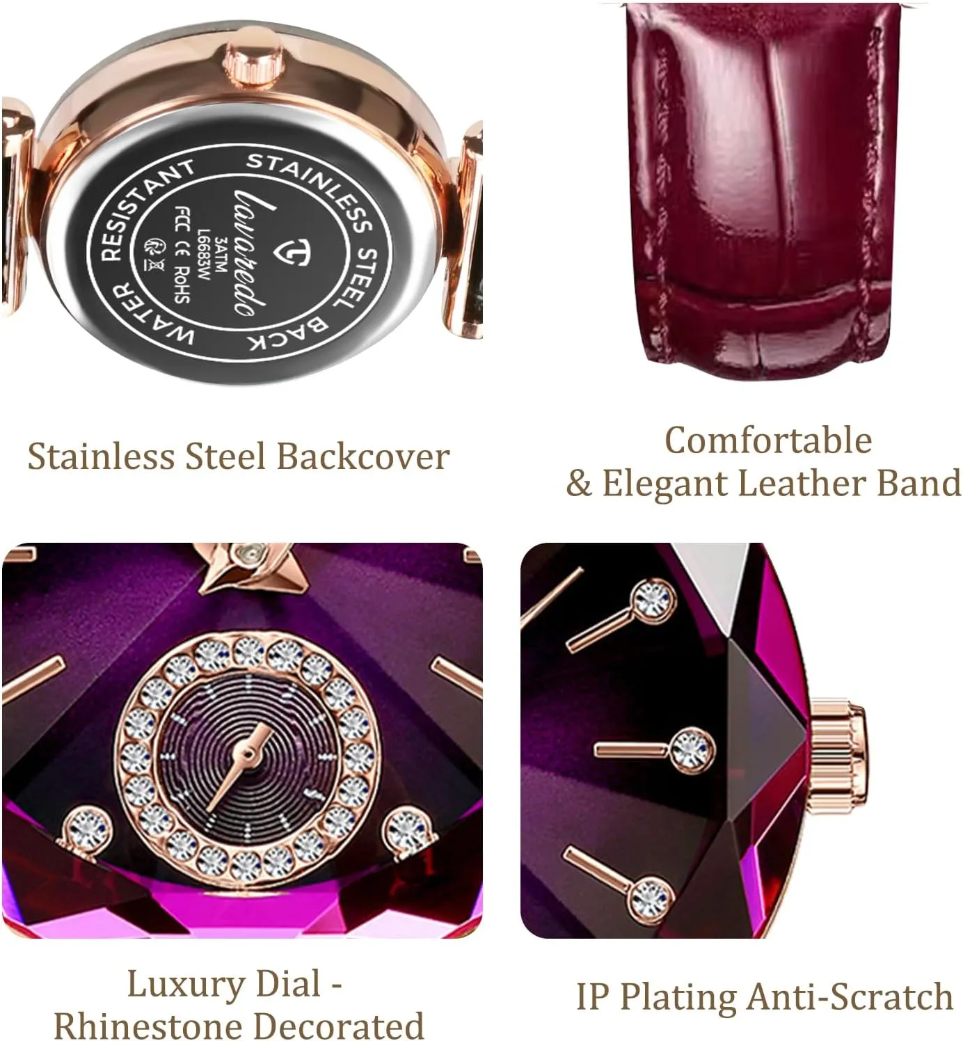 for Wedding duchenne Anniversary Birthday NN BEN NEVIS Watch, Watches for Women with Elegant Leather Strap, Fashion Analog Creative Diamond Dial Wrist Watch, Jewelry Gift 