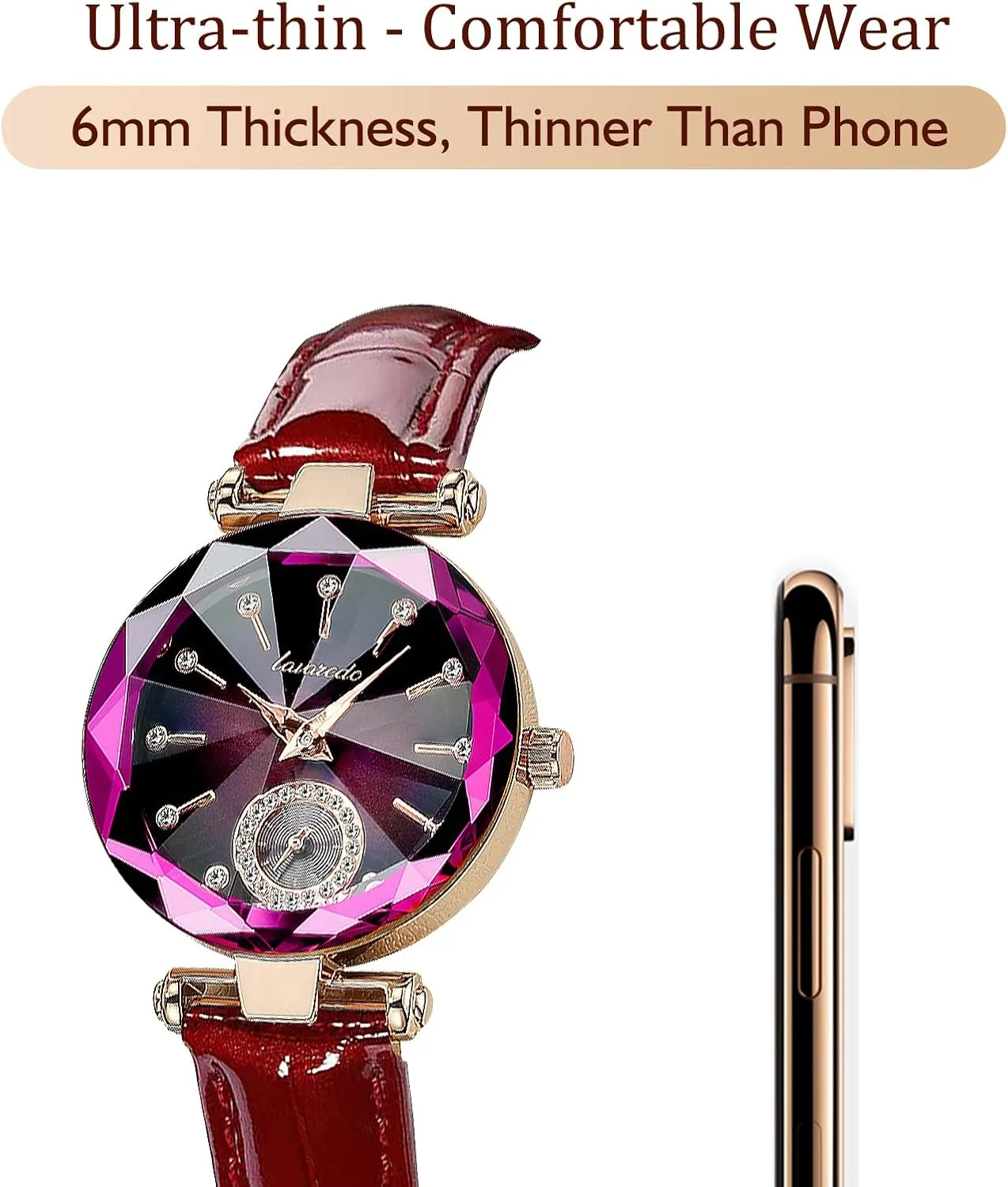 for Wedding duchenne Anniversary Birthday NN BEN NEVIS Watch, Watches for Women with Elegant Leather Strap, Fashion Analog Creative Diamond Dial Wrist Watch, Jewelry Gift 