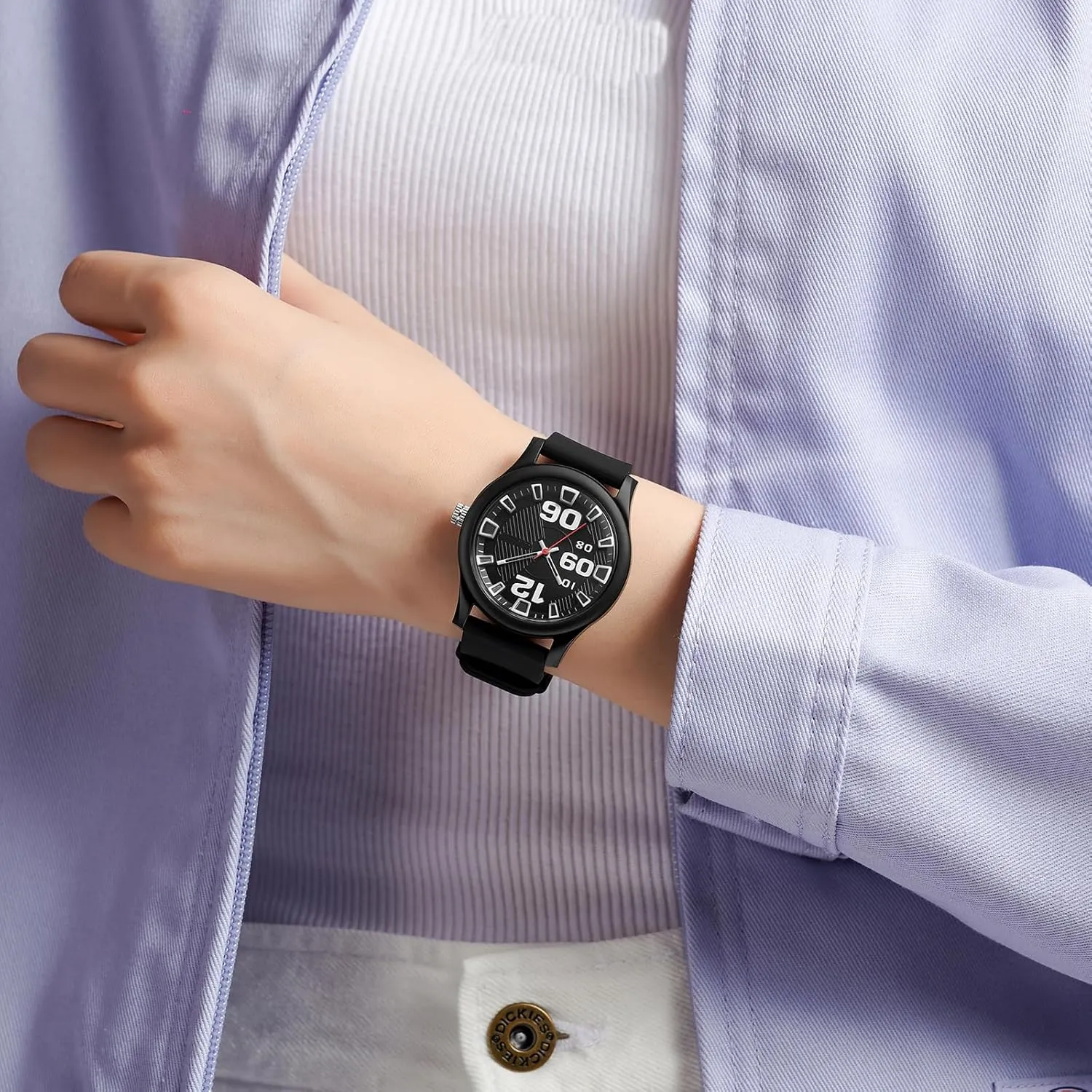 for Women Jelly Series Waterproof 5ATM Easy to Read Watch Silicone Strap Fashion Sports Quartz Wristwatch continuation prolific viable slothful findtime Watches 