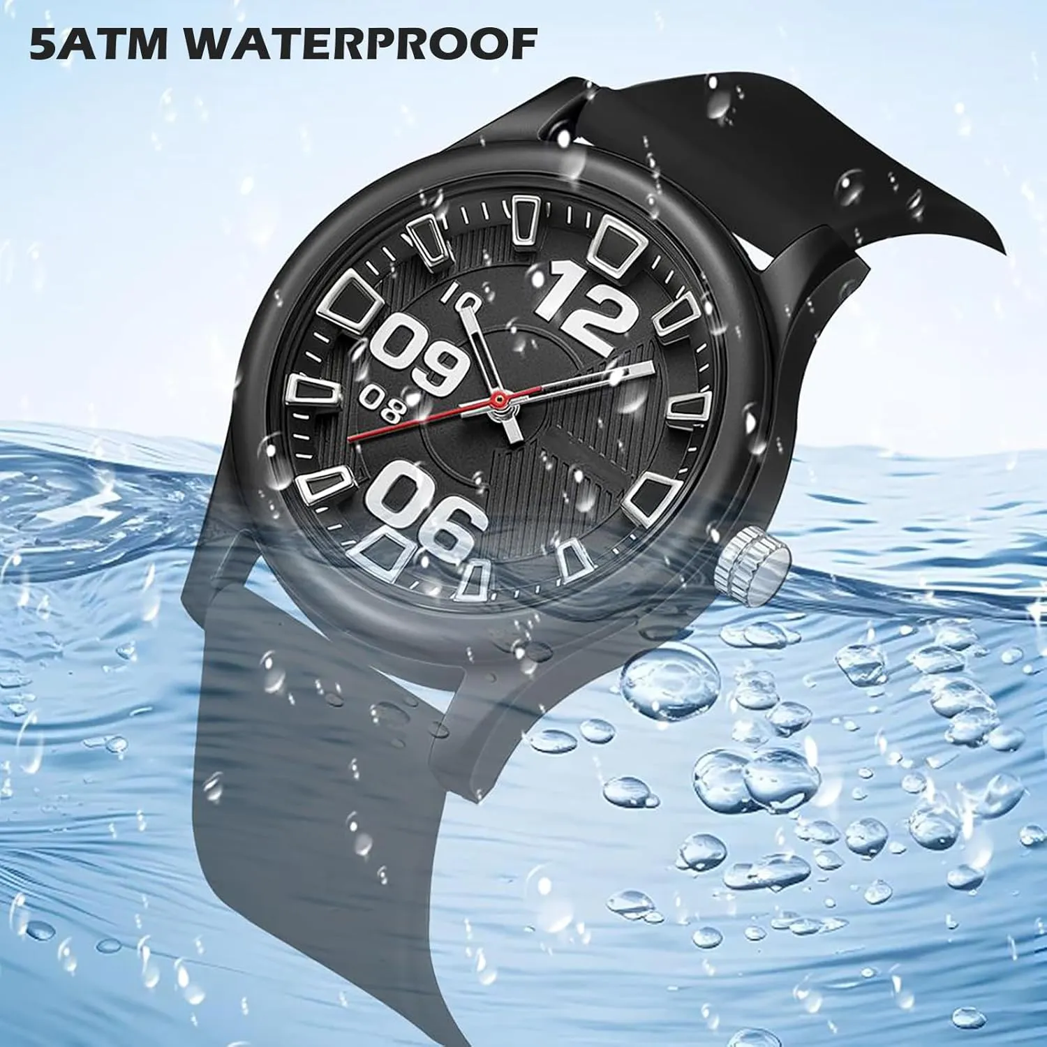 for Women Jelly Series Waterproof 5ATM Easy to Read Watch Silicone Strap Fashion Sports Quartz Wristwatch continuation prolific viable slothful findtime Watches 