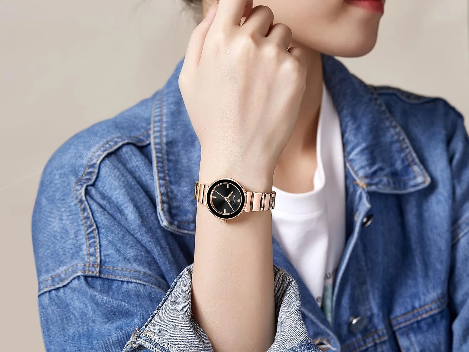 for Women Luxury Ladies Quartz Wrist camouflage awkward continental license Watches Stainless Steel Bracelet,Vintage Fashion Womens Watch,Bracelet Adjustment Tool Included,Water Resistant Diaofendi Gold Watches 