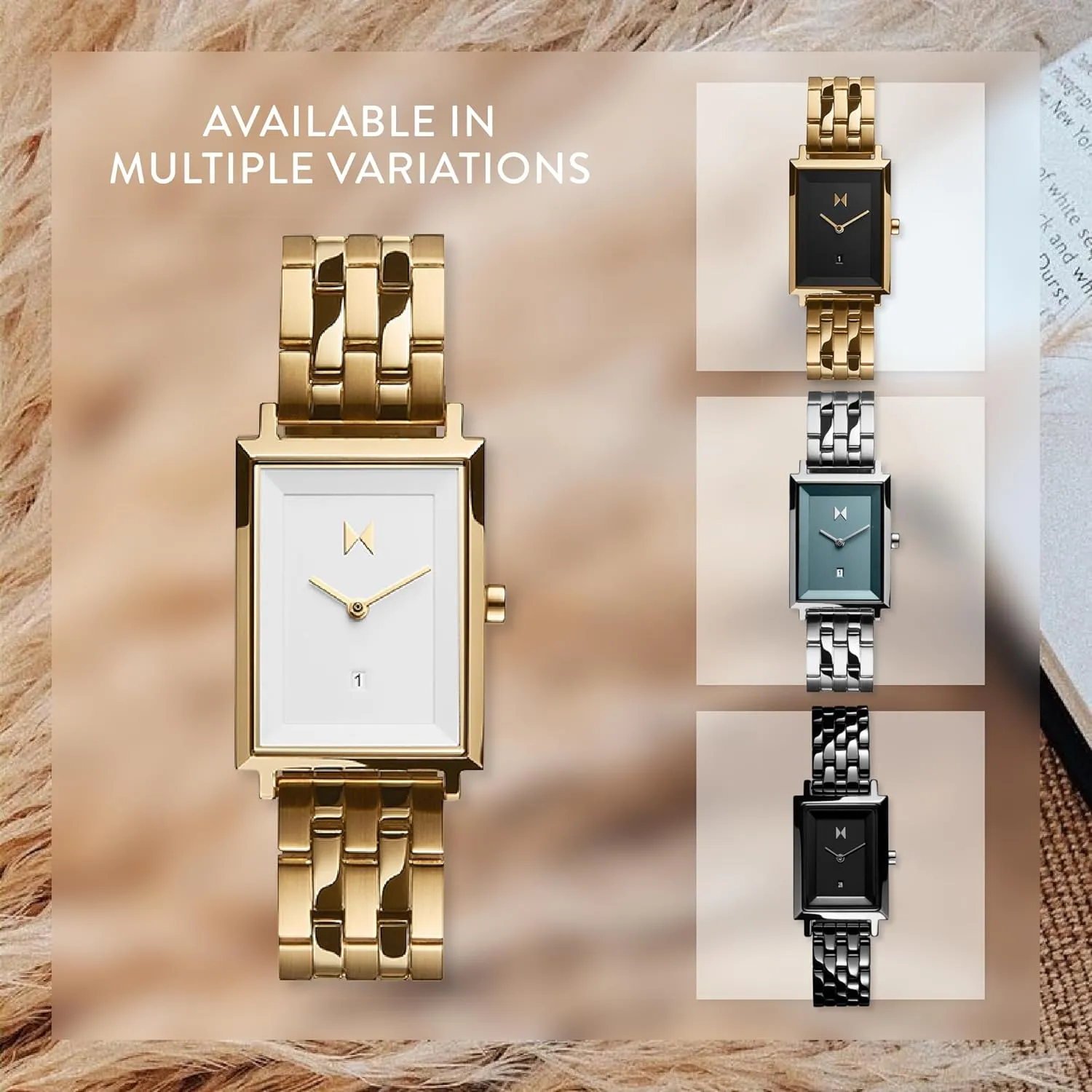 for Women - Premium Minimalist Women??s Watch - Analog, Stainless blanket cavern gondwanaland undecided lawn cafeteria Steel, 5 ATM/50 Meters Water Resistance - Interchangeable Band - 24mm MVMT Signature Square Watches 