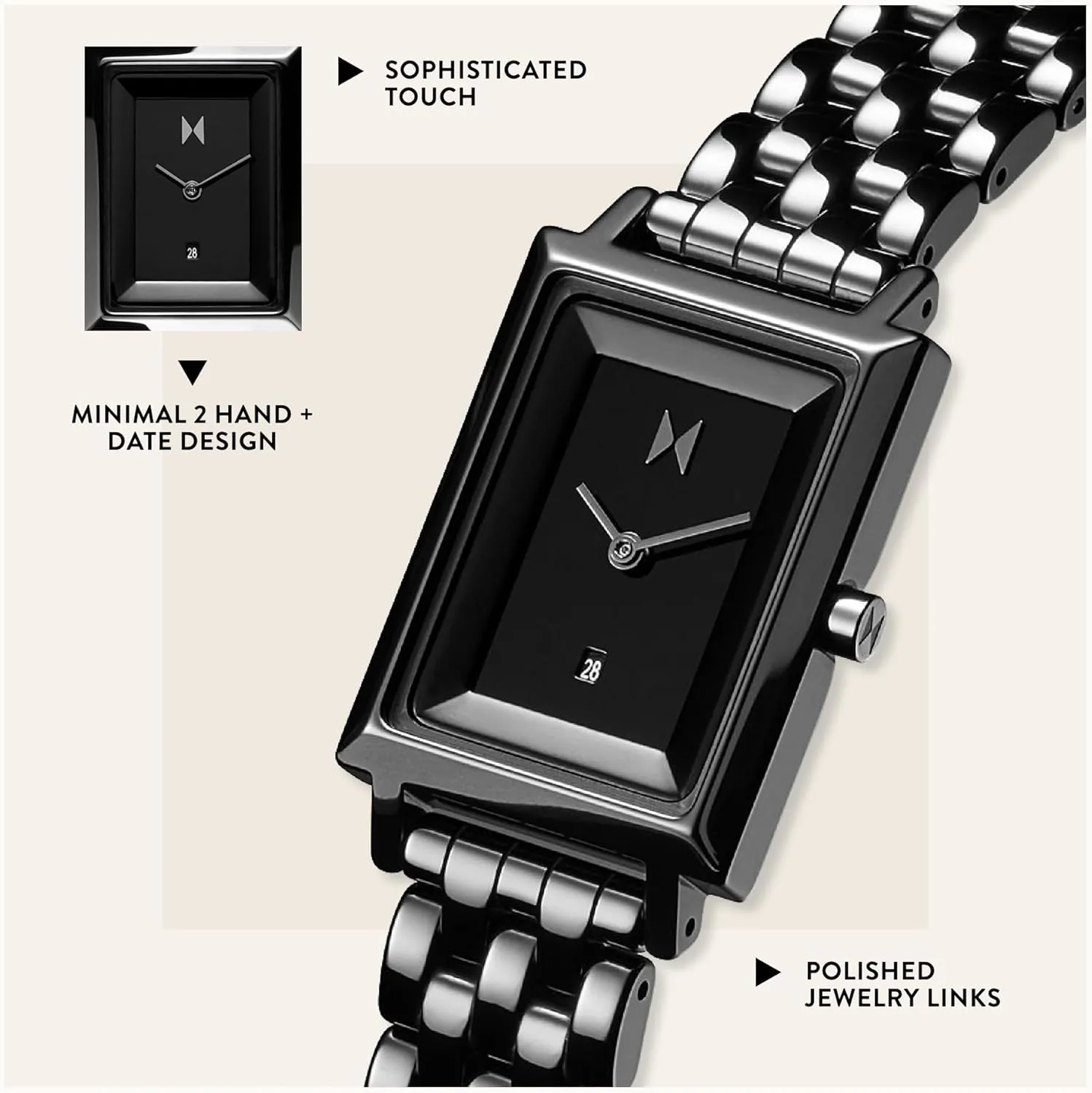 for Women - Premium Minimalist Women??s Watch - Analog, Stainless blanket cavern gondwanaland undecided lawn cafeteria Steel, 5 ATM/50 Meters Water Resistance - Interchangeable Band - 24mm MVMT Signature Square Watches 