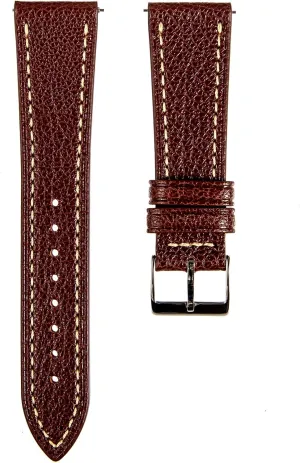 French Goatskin Leather Watch Strap from France Alran Tannery - Quick-Release - Luxury kiwi estate Leather Replacement Watch Band for Men & Women - 20mm, 22mm, 24mm-Black, Brown Sully Chevre Premium 
