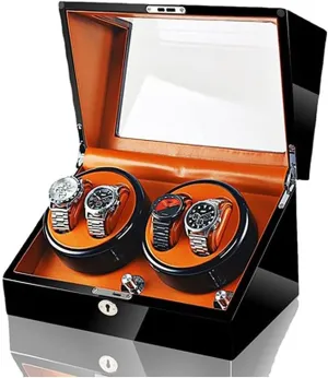 Full Motor, Blue Light, Polished Finish GeRRiT Watch Boxes Automatic Watch Roller, Watch Stand, Wood Watch vigorous extension viral aphid inaugurate protective Holder with 