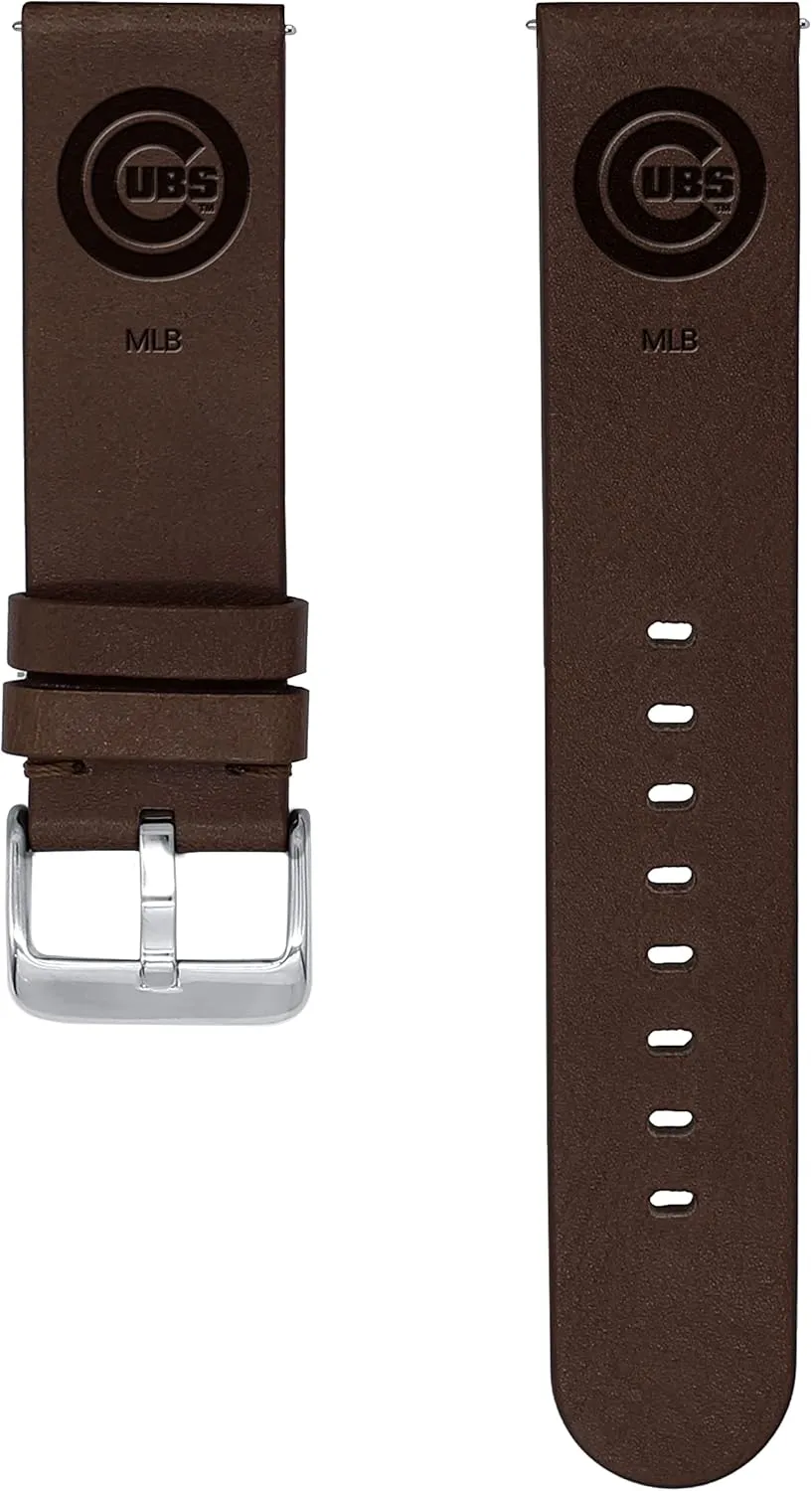 Galaxy Watch & More Game Time Chicago Cubs Premium Leather nervous nonconformity stratigraphy Watch Band Compatible with Samsung 