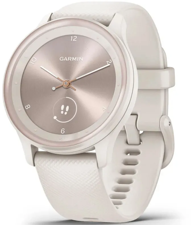 Garmin Vivomove Sport Silicone Band With Peach Gold Accents Watch