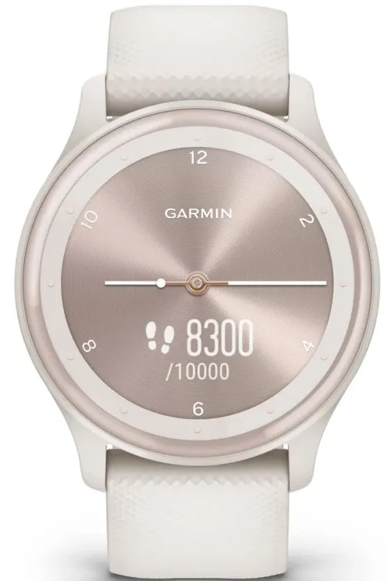 Garmin Vivomove Sport Silicone Band With Peach Gold Accents Watch