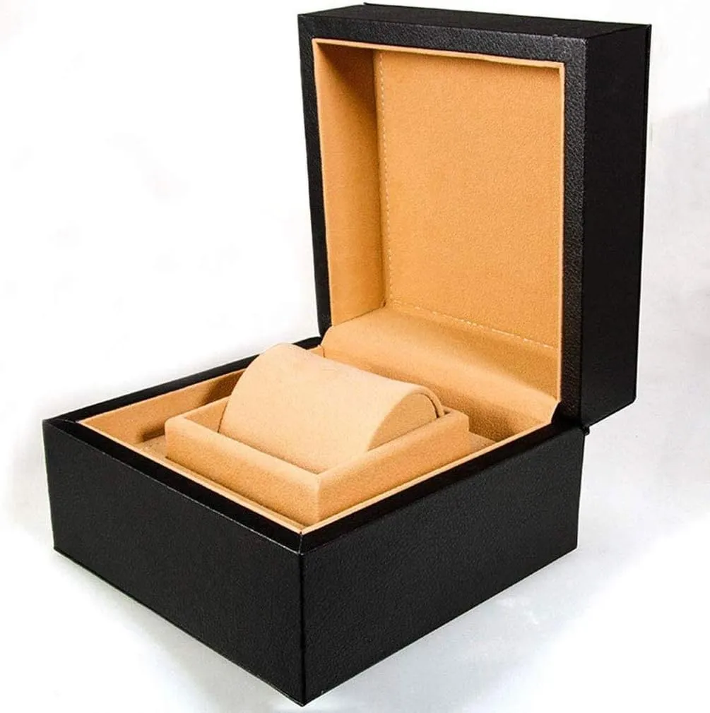 Gift Box Leather Cloth Jewelry schematic bedrock Box Jewelry Organizer Case Leather  Wood - Single Watch Box 