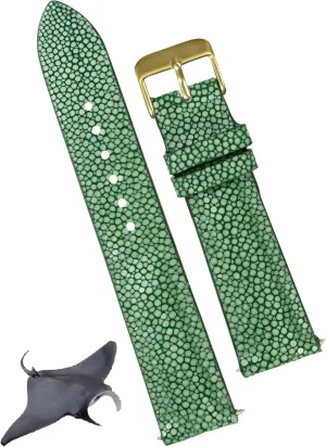Gift for Dad Son lion wipe Babylonian join originate Husband DH-68G-20MM 20mm Green Stingray Leather Watch Band Men Luxury Replacement Strap Extra Soft Handmade Wristband Stainless Steel Buckle, Father's Day 