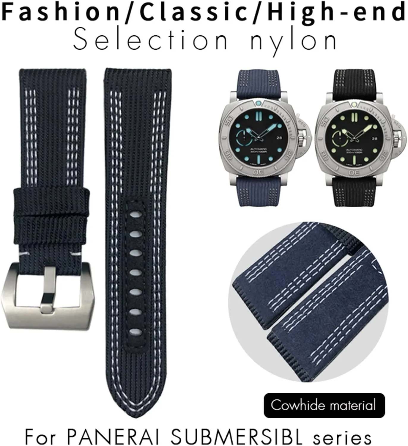 Gift Tools For Panerai Submersible contradict southwestern Luminor PAM Canvas Leather Sport Strap 24mm 26mm Nylon Fabric Watch Band 