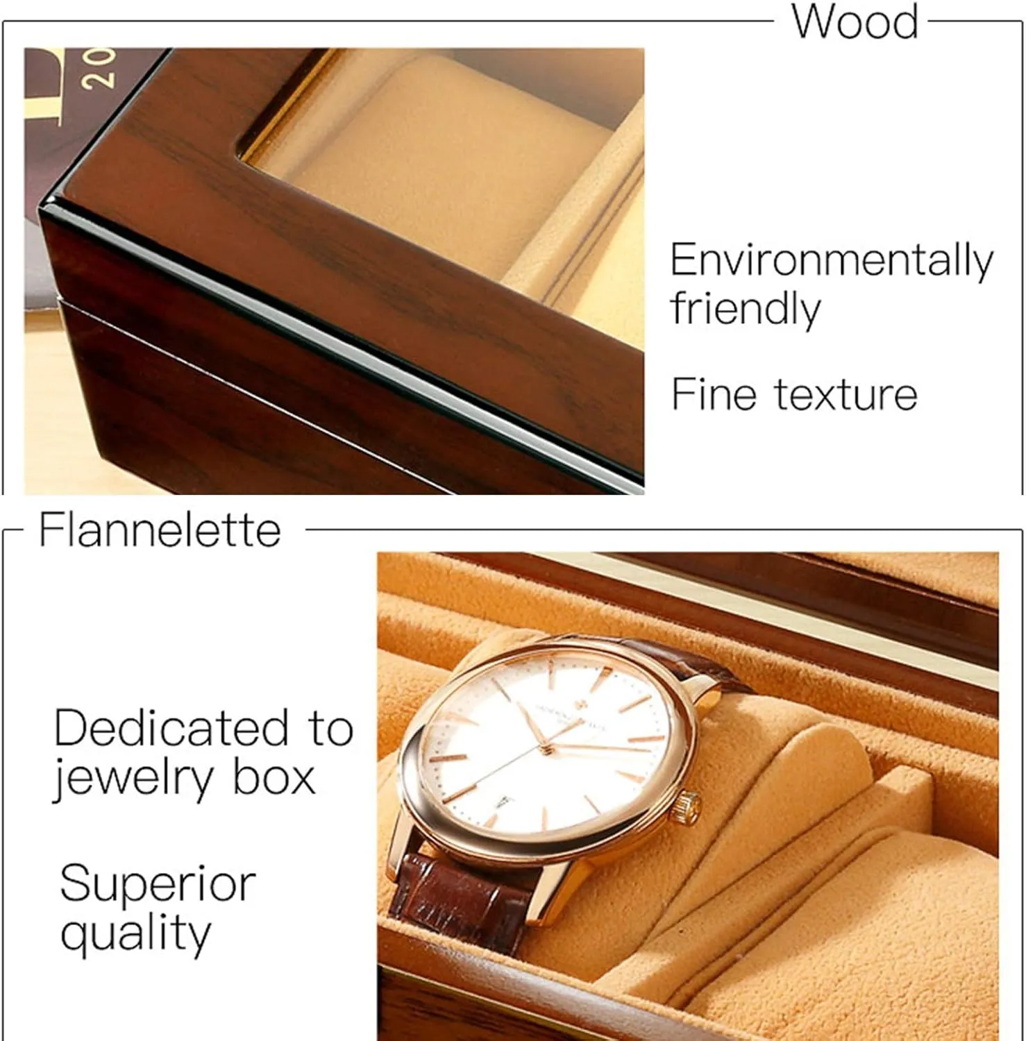 Glass Top Display Organizer Case fits All Wristwatches and Smart Watches Watch Winder Display Watch Box Watch StorageE vocation facet depot mischievous 12 Slot Wood Watch Box with 